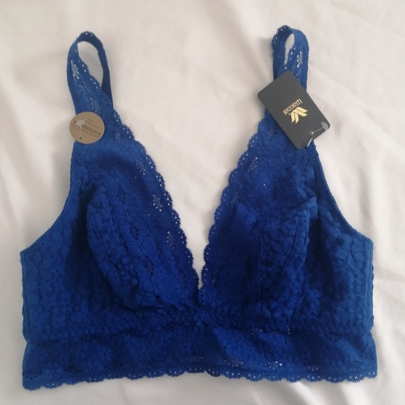 NWT Wacoal Halo Lace Wire Free Bralette in Dazzling Blue US 38 - Picture 11 of 16
